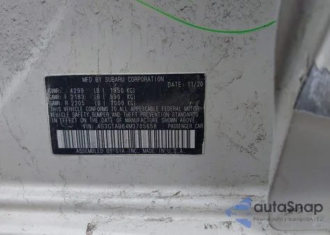 2021 Subaru Impreza 5-Door из США, поврежденный, VIN 4S3GTAB64M3705658